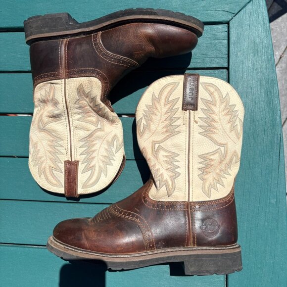 Justin Work Boots Superintendent Steel Toe Brown WK4661 Western Men's 10.5 D - Picture 4 of 8
